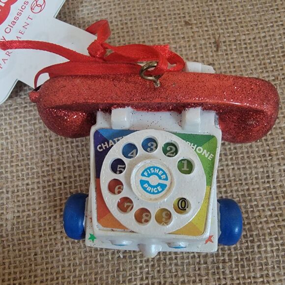 Ensesco Fisher Price Holiday Classic Ornament Chatter Telephone 2013 NWT - Picture 2 of 4